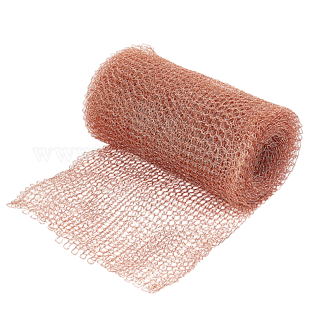 OLYCRAFT 33Feet Copper Mesh Copper Fill Fabric Copper Blocker Knitted Demist Strainer Metal Stopper Mesh for Homes Gardens and Decor - 4 Inch Wide FIND-WH0001-52-1