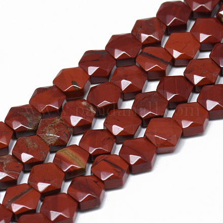 Rosso naturale perline di diaspro fili G-T071-07-1
