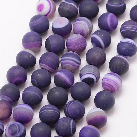 Chapelets de perles en agate rayée naturelle/agate à bandes G-K166-12-8mm-02-1