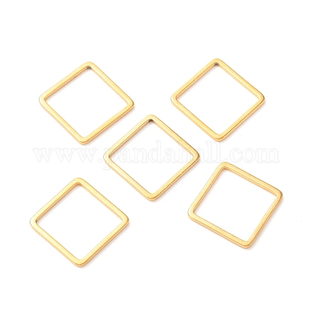 201ステンレス鋼フレームコネクター  正方形  ゴールドカラー  11.5x11.5x1mm STAS-C030-08A-G-1
