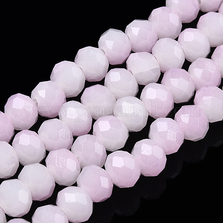 Fili di perle di vetro imitazione giada bicolore GLAA-T033-01B-07-1