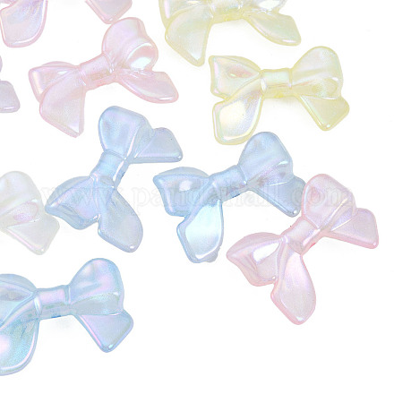 Perlas de acrílico chapadas en arco iris iridiscentes OACR-N010-081-1