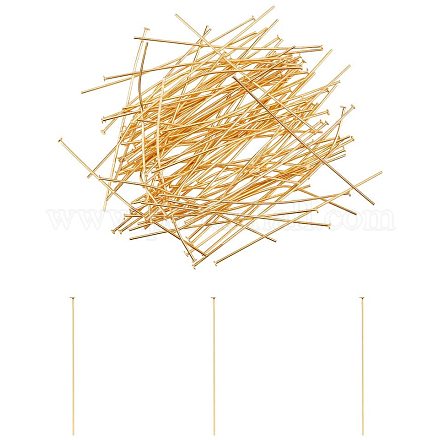 UNICRAFTALE 100pcs 50mm Golden Flat Head Pins 304 Stainless Steel Head Pins Fine Satin Dressmaker Pins Metal Head Pin for DIY Beading Jewelry Making Sewing and Craft 50x1.7x0.7mm STAS-UN0001-57G-1