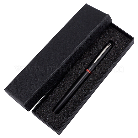 クラフト紙のペンボックス  スポンジで  ペン用ギフト包装ボックス  長方形  ブラック  18.3x5.3x2.5cm CON-BC0006-62-1