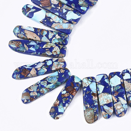 Lapis lazuli naturel assemblé & perles de turquoises synthétiques G-S355-21-1
