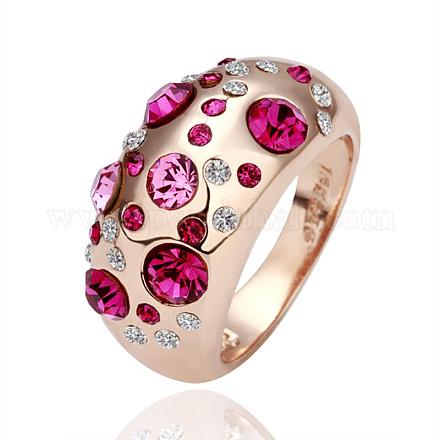 Gorgeous Tin Alloy Czech Rhinestone Wide Band Rings For Women RJEW-BB14086-A-7RG-1