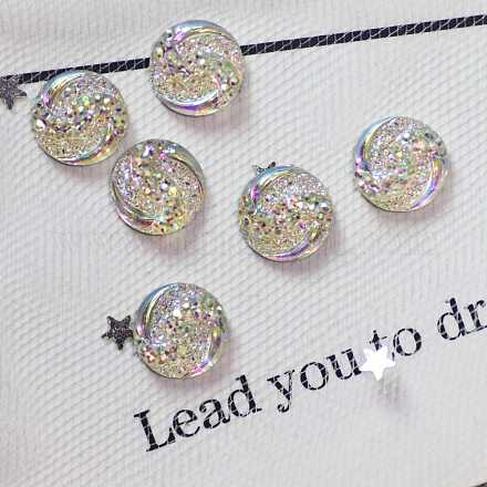 Кабошоны со стразами CRES-WH0002-11A-1