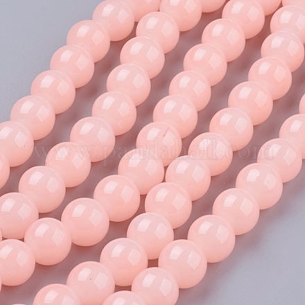 Chapelets de perles en verre imitation jade DGLA-S076-10mm-04-1