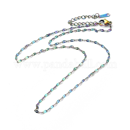Ion Plating(IP) 304 Stainless Steel Dapped Chain Necklace for Men Women NJEW-E076-02M-1