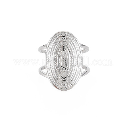 304 anillo de acero inoxidable ovalado abierto para mujer. RJEW-S405-172P-1