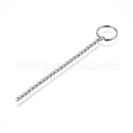 304 Stainless Steel Split Key Ring Clasps STAS-L226-008A-1