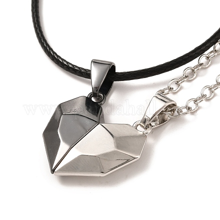 Наборы ожерелий с подвесками в форме сердца из сплава NJEW-B081-07B-1