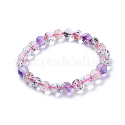 Bracelets extensibles en perles de quartz rutiles naturelles BJEW-G626-8mm-02B-1