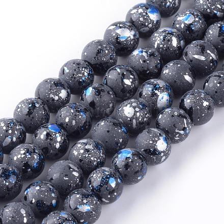 Chapelets de perles en verre peint DGLA-S112-6mm-D21-1