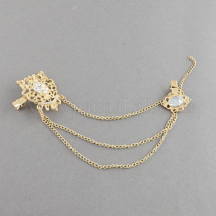 Capelli accessori del rhinestone della lega del fiore coccodrillo delle donne eleganti OHAR-R150-14-1