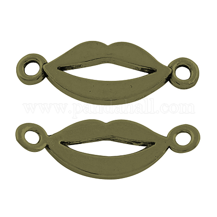 Tibetan Style Alloy Smiling Lip Links connectors TIBE-5345-AB-FF-1