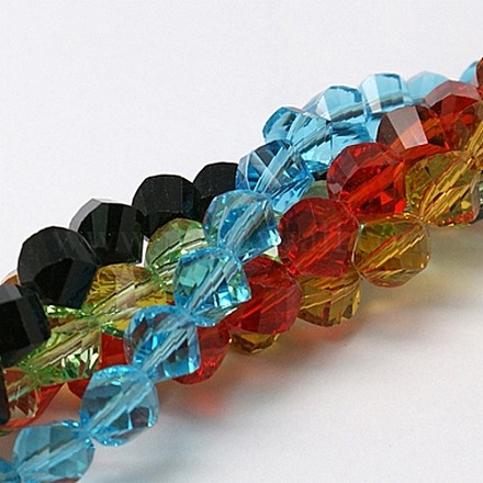 Mixed Handmade Glass Twist Beads X-GLAA-GS019-M-1