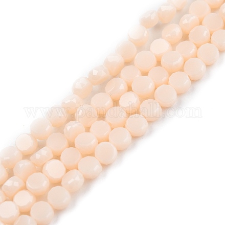 Chapelets de perles en verre opaque de couleur unie GLAA-N052-05A-A06-1