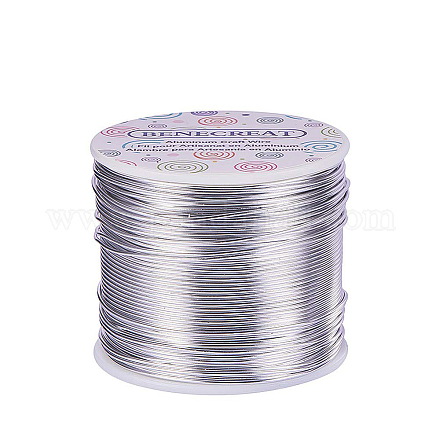 Benecreat Fil d'aluminium de calibre 17 (1.2 mm) 380 pi (116 m) artisanat de bijoux anodisé faisant des perles de fil d'artisanat en aluminium de couleur florale - argent AW-BC0001-1.2mm-02-1
