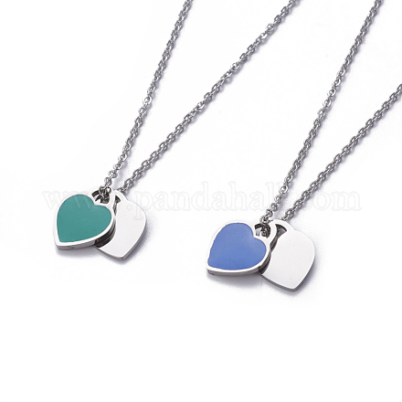 304 Stainless Steel Pendant Necklaces NJEW-E141-33-1