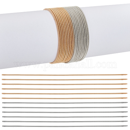 Olycraft Set di braccialetti elasticizzati a molla in filo di acciaio 60 pz 2 colori BJEW-OC0001-19-1