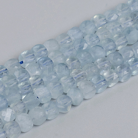 Natürliche Aquamarin Perlen Stränge G-E560-A03-4mm-1
