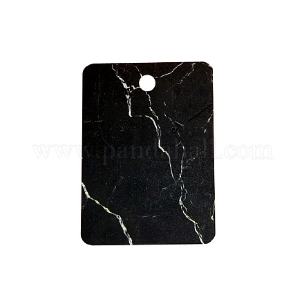 紙ネックレスイヤリングセットディスプレイカード  大理石模様の長方形  ブラック  2-3/4x2インチ（7x5cm） CDIS-TAC0005-01A-1