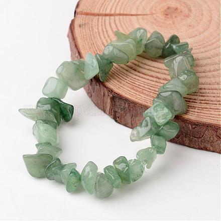 Puce aventurine bracelets verts naturels perles extensibles BJEW-JB02243-02-1