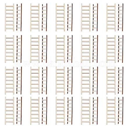 Gorgecraft 40 pièces mini escabeaux en bois meubles de fée ornement de jardin échelle bricolage artisanat maison escalier accessoires de jardin féerique pour accessoires de scène maison de poupée bricolage décor paysager AJEW-GF0006-07-1