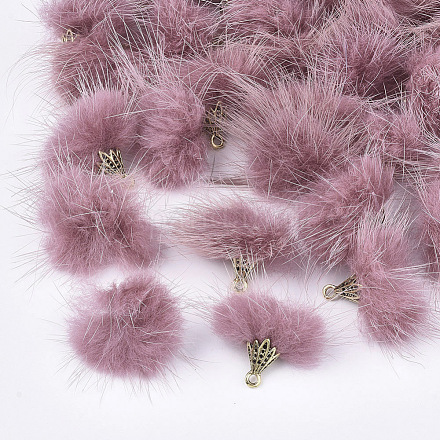 Decorazioni pendenti con nappine in pelliccia di visone sintetico X-FIND-S300-37R-1