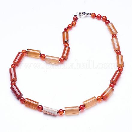 Colliers de perles naturelles cornaline NJEW-G912-01-1