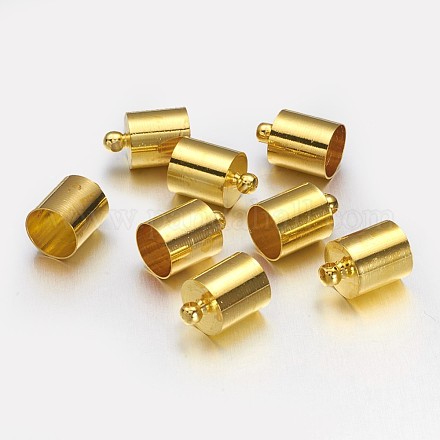 Brass Golden Cord End Caps X-KK-D214-12x8mm-G-1