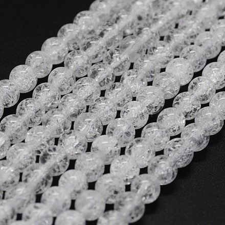 Crackle naturale perle di quarzo fili G-K285-02-8mm-1