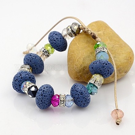 Fashionable Synthetical Lava Beads Bracelets BJEW-G431-02A-1