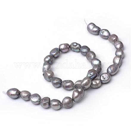 Oval Natural Cultured Freshwater Pearl Beads Strands PEAR-R015-30-1