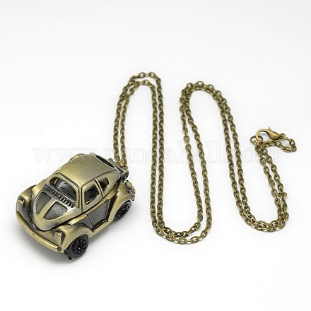 Alloy Car Pendant Necklace Quartz Pocket Watch WACH-N011-05-1