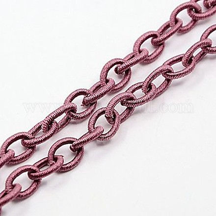 Lazo de cadenas de cable de seda hechas a mano de color rojo violeta pálido X-EC-A001-08-1