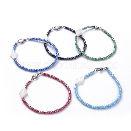 Glasperlen Perlen Armbänder BJEW-JB05255-1
