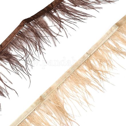 2Pcs 2 Colors Fashion Ostrich Feather Trimming DIY-XCP0002-78-1