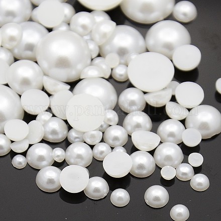 Cabochons en plastique imitation dôme de perle abs SACR-X0003-1
