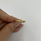 Brass Micro Pave Clear Cubic Zirconia Finger Rings, Real 14K Gold Plated, Letter P, Inner Diameter: 20mm