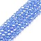 Electroplate Glass Beads Strands, AB Color Plated, Faceted, Rondelle, Light Sky Blue, 3.5~3.8x3mm, Hole: 0.4mm, about 105~110pcs/strand, 29~31cm