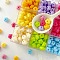Baking Paint Opaque Acrylic Beads, Flower, with Enamel, Mixed Color, 13x13.5x8mm, Hole: 3mm