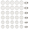 36Pcs 3 Style 304 Stainless Steel Brooch Cabochon Settings, Flat Round, Stainless Steel Color, 17.5~21.5x6~7mm, Inner Diameter: 16~20mm, Pin: 0.6mm, 12pcs/style