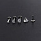 304 Stainless Steel Threadless Labrets, with Clear Cubic Zirconia, Stainless Steel Color, Round, 5x5mm, Pole: 8mm