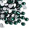 Glass Flat Back Rhinestone, Grade A, Back Plated, Faceted, Half Round, Emerald, 3~3.2mm, about 1440pcs/bag