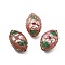 Handmade Cloisonne Beads, Oval, Light Coral, 19.5~20x13~13.5x9~9.5mm, Hole: 1.2mm