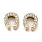 PVD Vacuum Plating 304 Stainless Steel Crystal Rhinestone Beads, Slide Charms, Real 18K Gold Plated, Horseshoe, 9x8x4mm, Hole: 6.5x1.4mm