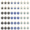 54Pcs 9 Style 304 Stainless Steel Evil Eye Enamel Charms, Heart & Flat Round & Star Charm, Mixed Color, 7.5~9x6~8x2~3mm, Hole: 1mm, 6pcs/style