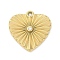 304 Stainless Steel Pendants, with Crystal Rhinestone, Golden, Heart, 18.5x18x2mm, Hole: 1.2mm